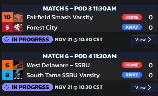 Congrats and Let's Go Wolves! The team advances to the Class 3A SSBU Finals vs. the winner of Linn-Mar vs. ADM. Stream will begin around 5:30 pm