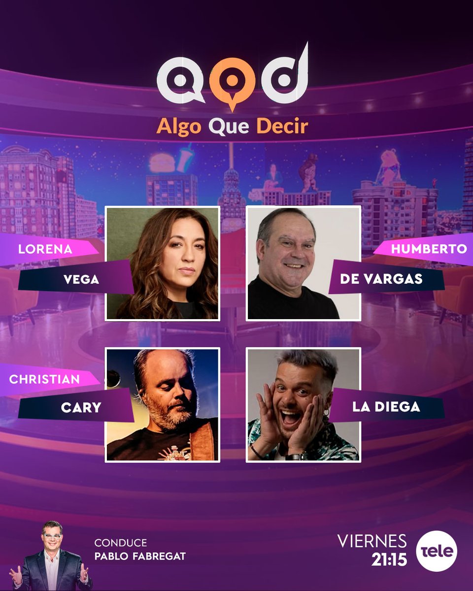 algoqdecir12's tweet image. ✨Se viene un gran programa de #AlgoQueDecir

➡️ Lorena Vega
➡️ Humberto de Vargas
➡️ Christian Cary
➡️ La Diega

✅ 21:15 horas por la pantalla de @teledoce 📺