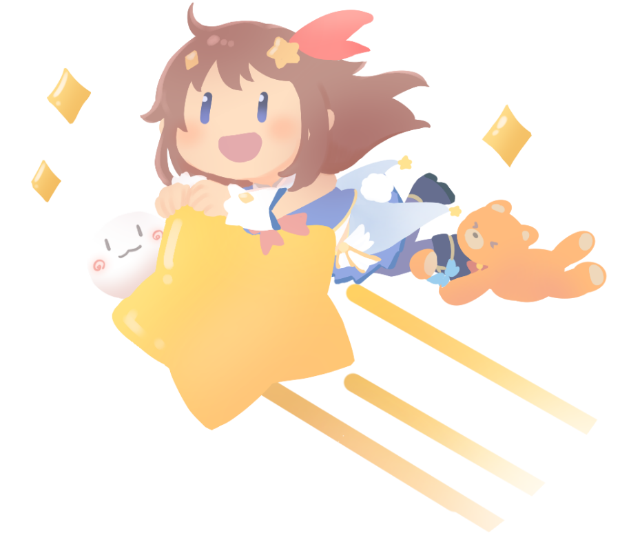 「探したら星に乗ってるそらちゃん何回か描いたことあったわ」|DS🐻💿のイラスト