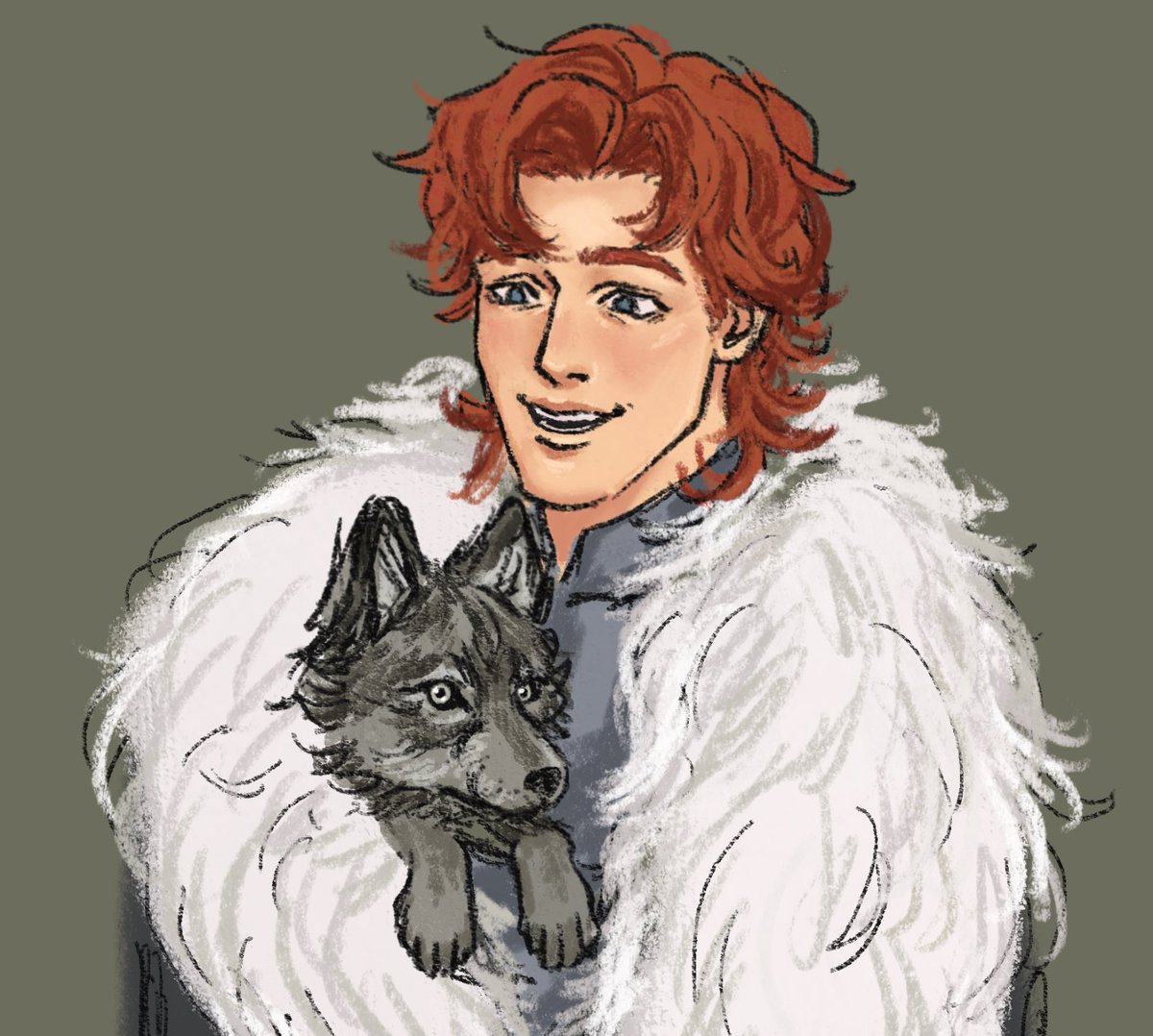 gothemond's tweet image. robb and grey wind