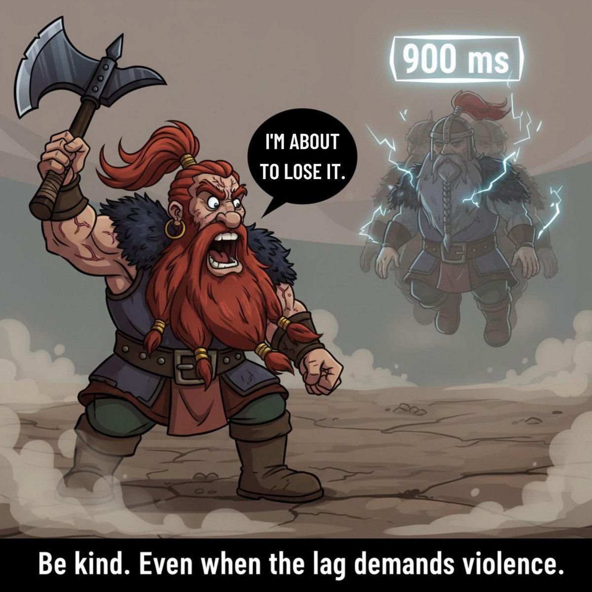 hourglassworld's tweet image. Lag? Aye, nothing like fighting ghosts instead of enemies… grand times indeed. 🙄🪓
#HGW #FridayMode