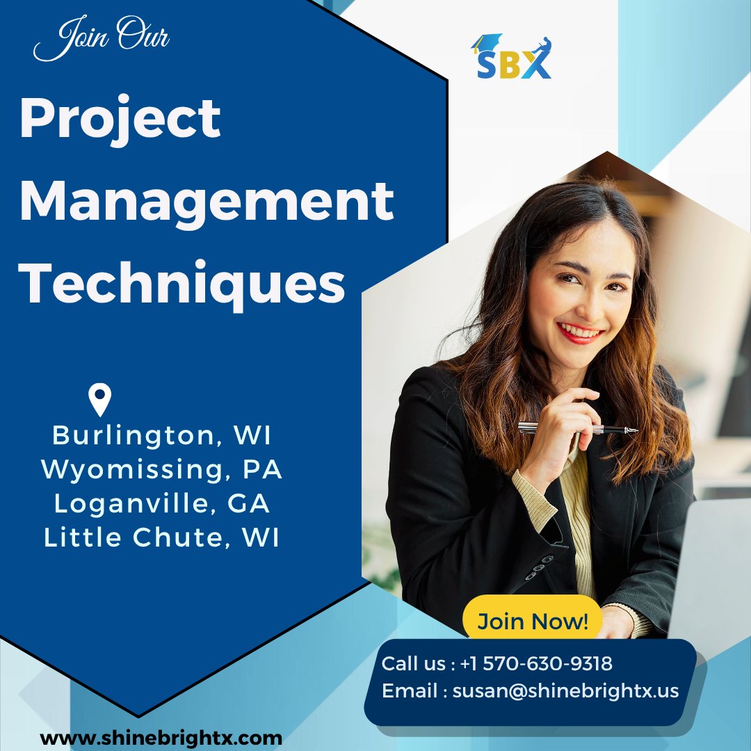 ShineBrightX's tweet image. 🚀 Ready to elevate your project management skills? Learn the advanced techniques that will set you apart in your career.
bit.ly/43Gr5Qk
#projectmanagement #pmtechniques #pmtools #burlington #wisconsin #wyomissing #pa #pennsylvania #loganville #ga #georgia #littlechute