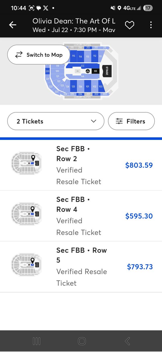 FBorocz's tweet image. @Ticketmaster this is insane?? This is more than it was to see her AND Sabrina. Please do something. First you mispriced tickets in the presale and now this? #oliviadean #Ticketmaster #Scalping