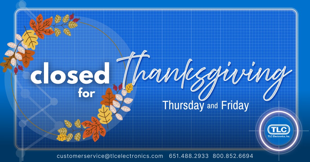 🟦 FYI: TLC Electronics will be closed for Thanksgiving.

What do you call a running turkey?
Fast food!

🤣🤣🤣

See you on Monday!