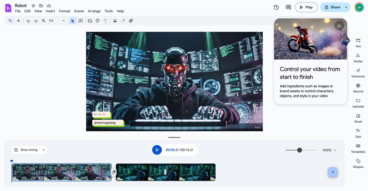 veo 3 ingredients modal