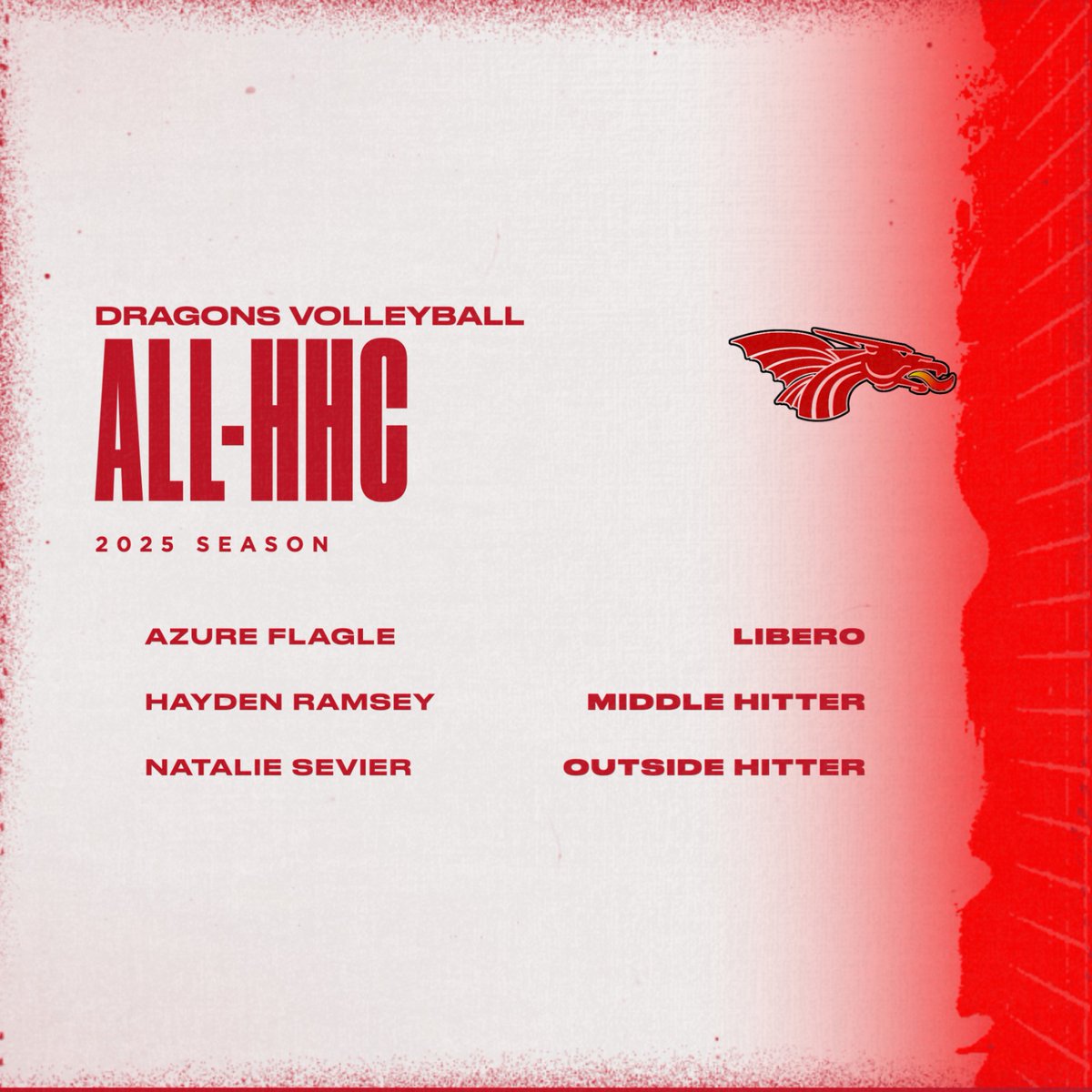 Congratulations to our three All-Hoosier Heritage Conference volleyball selections, Azure Flagle, Hayden Ramsey and Natalie Sevier.