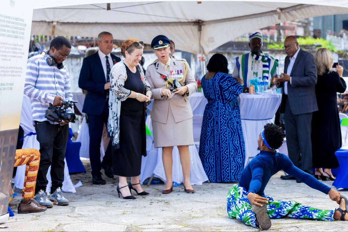 FreetownMedia's tweet photo. Photos from our  shoot for the Commonwealth War Graves Commission. We are honoured to be documenting the unveiling and construction process of the new memorial structure in recognition of the Sierra Leone Carrier Corps whose World War I contributions were never commemorated. https://t.co/cuR4GlfCz1