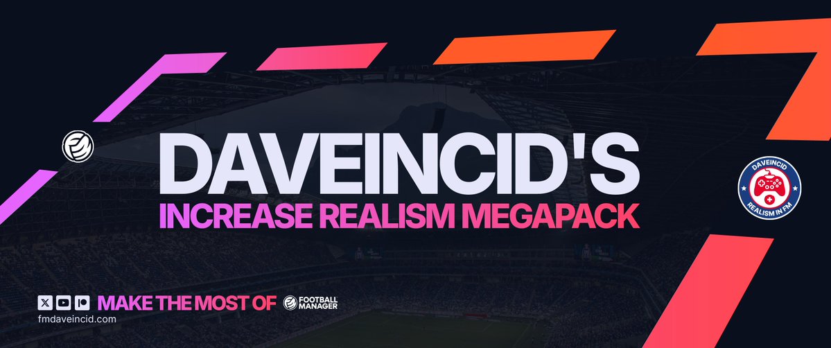 daveincid's tweet image. 🔥#FM26 &quot;Increase Realism&quot;-Megapack #December Update is now released on my website🔥
👉fmdaveincid.com
♻️retweets appreciated
🎉Enjoy