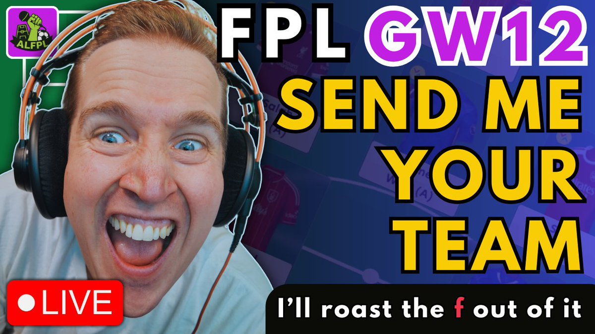 🚨FPL GW12 PREP LIVE!🚨

THE PREMIER LEAGUE IS BACK and it's #FPL Deadline squeaky bum time😭🔥

Injuries, flags, carnage… I’m LIVE fixing teams, roasting drafts &amp; steering you to #GW12 glory. Bring your squad ✨

TONIGHT 7:30PM GMT🕢

👉 youtube.com/live/hr0BC1rhL…

#FPLCommunity