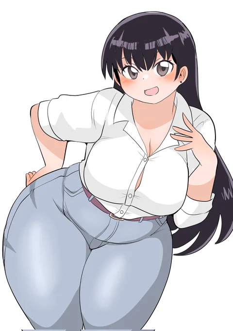 ぶっとい下半身を太ももをムリクリぱつんぱつんジーンズで包む美しさ
