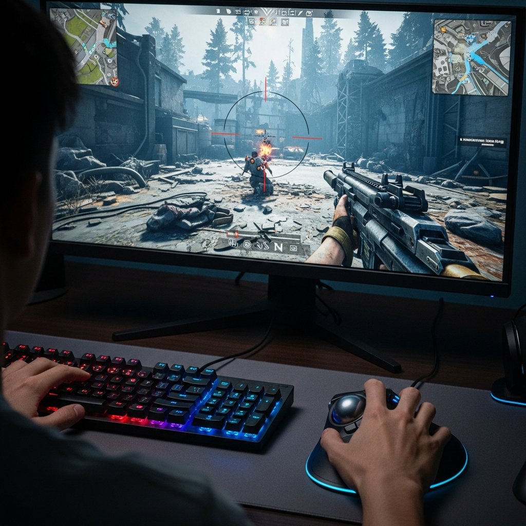 Nea787s's tweet image. 普段パソコンでゲームするとき、こんな感じです。
FPSもね
#ゲーム 
#トラックボール 
#logicool