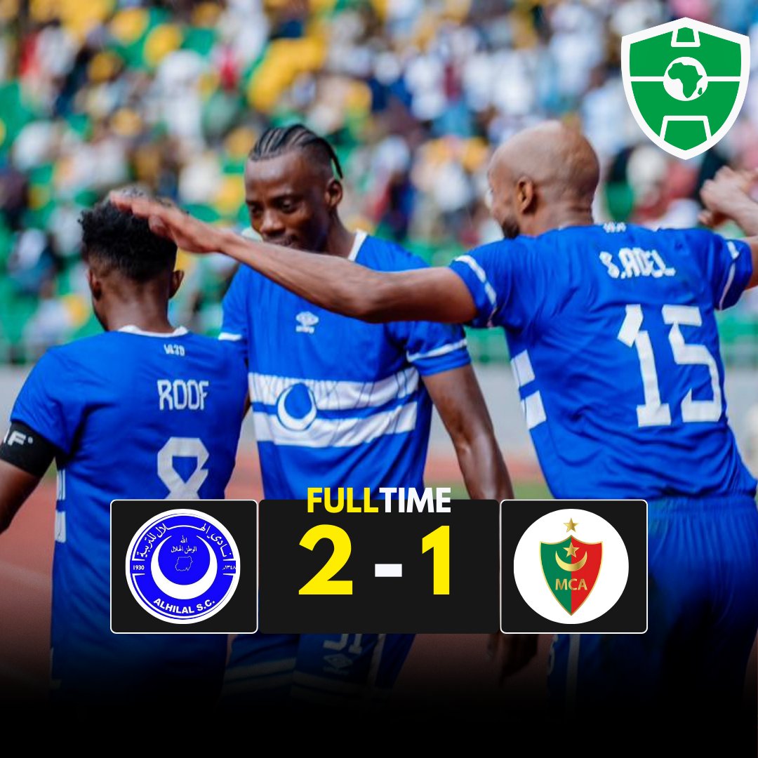 AfricaSoccer_zn's tweet photo. #TotalEnergiesCAFCL - Full-Time: 

Al Hilal 2-1 MC Alger  

Al Hilal SC start strong in the group stage, grabbing all three points thanks to goals from Abdelrazig Omer and Mohamed Abdelrahman. ✅  

#CAFCL https://t.co/kSUqPfxSsN