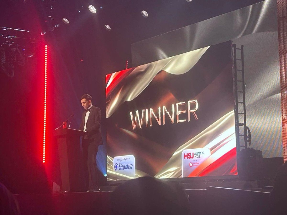 <a href="/DrHNaqvi/">Dr Habib Naqvi MBE</a> announcing the winner of the <a href="/HSJ_Awards/">HSJ Awards</a> 2025 NHS Race Equality Award - <a href="/brownlowcentral/">Brownlow Health Central</a>