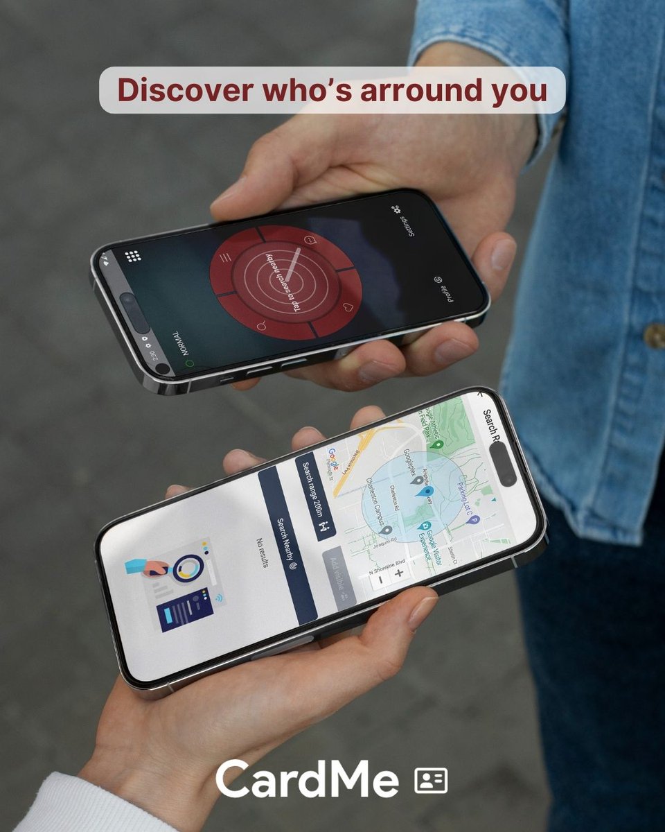 CardMeApp0's tweet image. The world is closer than you think.
See who’s around you and connect instantly with CardMe.

Now available on Google Play &amp;amp; App Store.

👉 Curious? Dive in: card-me.net

#CardMe #CardMeApp #NetworkingSimplified #connectionsnearby #DigitalBusinessCard