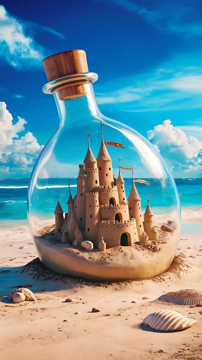 AndresDBs1's tweet image. &quot;Castillo de arena en una botella&quot;. 🏖️🌊🏰✨🎨
#PicOfTheDay