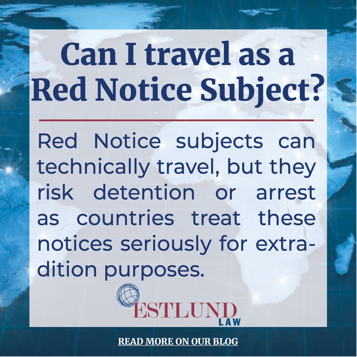 Can I travel as a Red Notice Subject?
#MichelleEstlund  has a proven track record of success with #INTERPOL cases, and she uses that knowledge every day to help clients get their lives back. info@estlundlaw.com
Read our post found @ bit.ly/4oTMcGJ