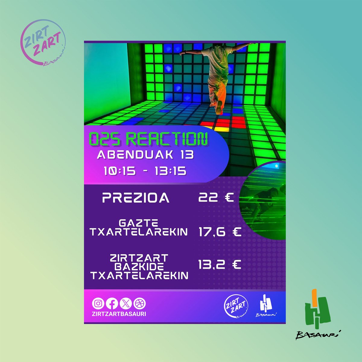⁉️¿Estáis preparad@s para la próxima salida? 
Entra en el enlace y ¡apúntate lo antes posible zirtzart.basauri.eus/es/inscripcion…  El plan es muy bueno y las plazas limitadas, no os quedes sin las vuestras.

@basaurikoudala #gaztegune #gazteria #juventud 
#Basauri #zirtzart

@basaurikoudala