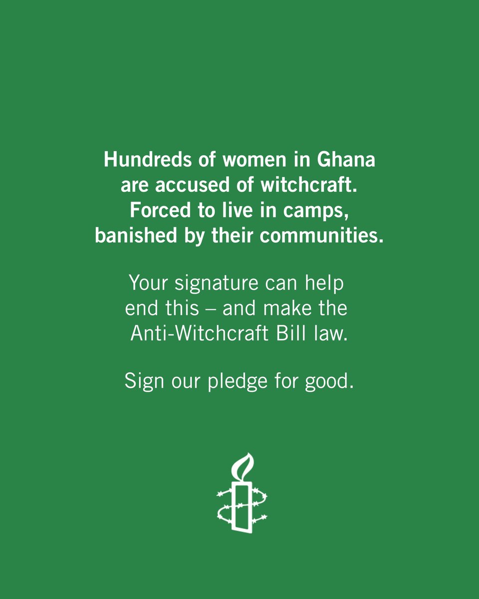 Witchcraft accusations should be a thing of fiction, but they’re happening right now. In Ghana, hundreds of women are accused of witchcraft and struggling to survive.

Together we can help end this, and pass the Anti-Witchcraft Bill into law.
Sign our pledge for good → link in