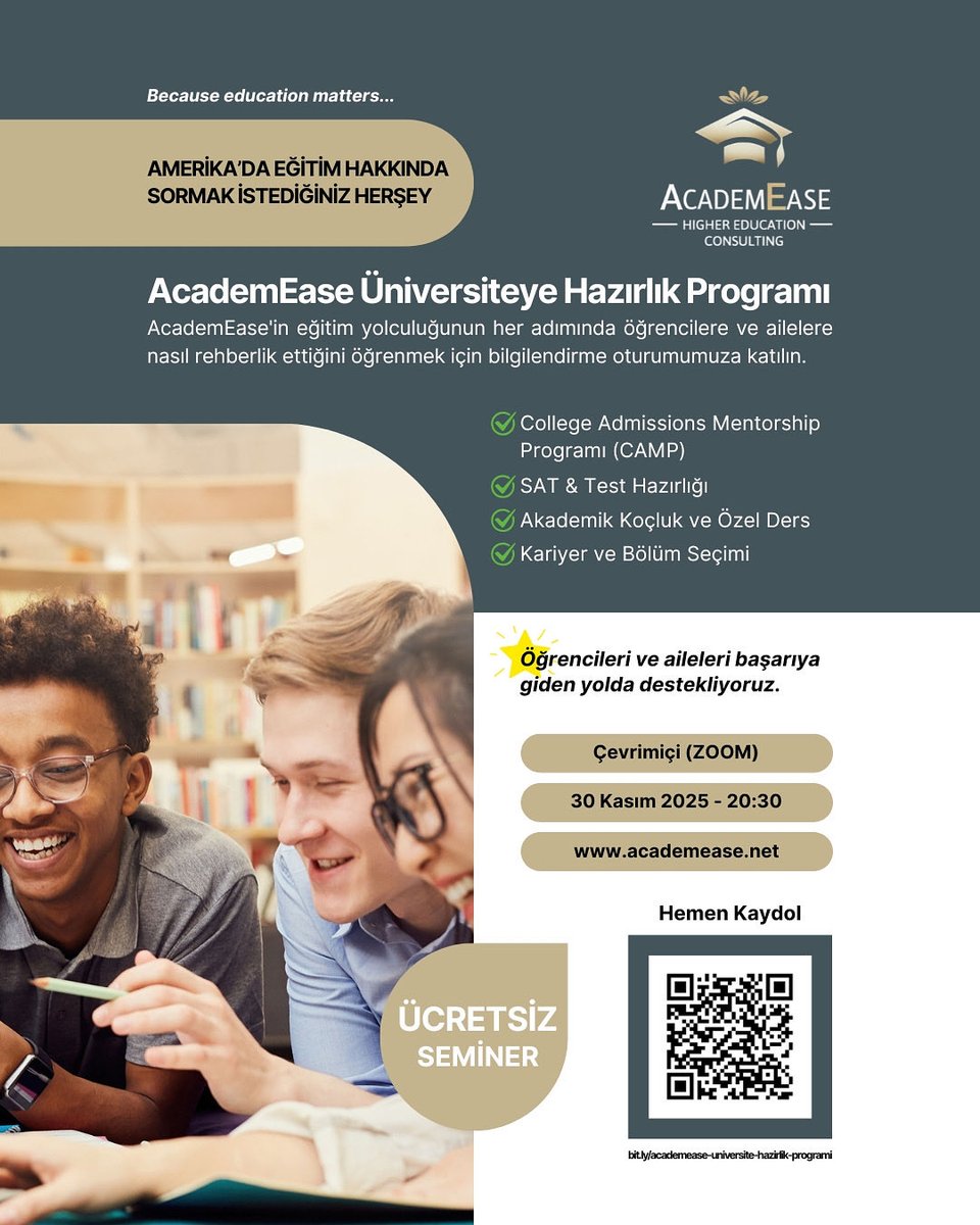 orcun_baris's tweet photo. “Amerika’da Eğitim Hakkında Merak Ettiğiniz Herşey”i tartışmak için yukarıdan ücretsiz seminerimize kayıt olabilirsiniz…
Gelin aklınızdaki tüm soruları cevaplayalım! https://t.co/WKa6EbXM2R