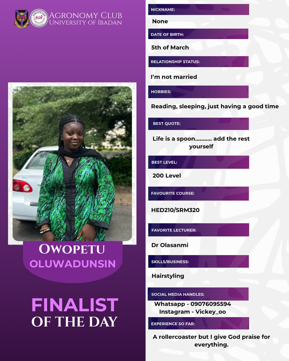 AgronomyUi's tweet photo. 🔥ECHELON ELITES IN THE EXECUTIVE COUNCIL OF THE DEPARTMENT🔥🥳

We are thrilled to introduce our finalists of the week❤️‍🔥💫

Thank you for your service in agronomy club🥰🤗

Agronomy family celebrates you and we love you❤️🤭 

#classof2025
#echelonelites’25 https://t.co/9ZHYdsFVBz