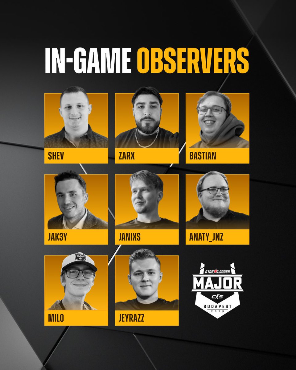 StarLadder_CS's tweet image. 🎥 Meet the eyes of the StarLadder Budapest Major 2025!
Our in-game observer lineup is ready to capture every single detail and moment that will define the game.

👀 See you on broadcast!