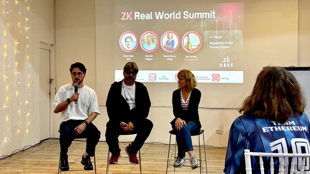 SelfProtocol's tweet image. At @zk_monk&apos;s Real World ZK Summit, @rems000 explained how zero-knowledge infrastructure is unlocking the latest compliance innovations, enabling privacy-first verification for platforms throughout the internet