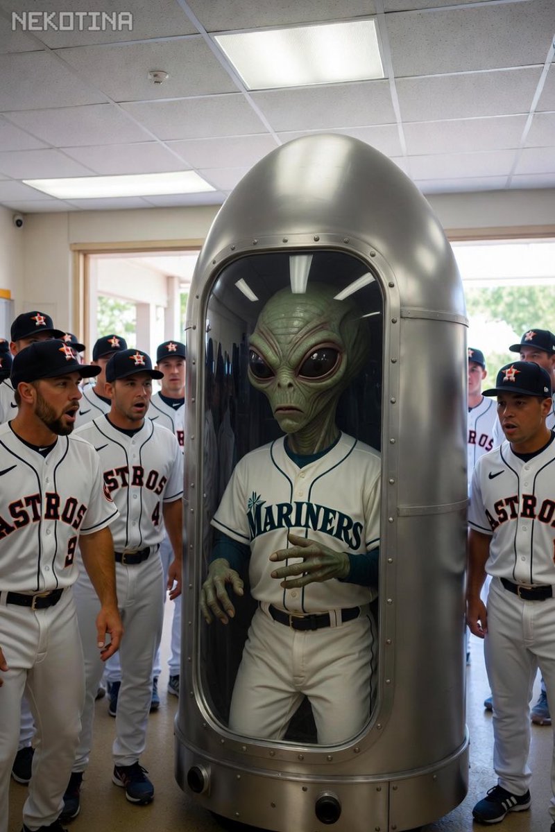 Hunty2020NEW's tweet image. BREAKING: This morning, the Astros players at Area 51 split up into two groups, one of the groups has just found whatever this is.

They are expected to somehow take it and bring it to Daikin Park for investigation with them.