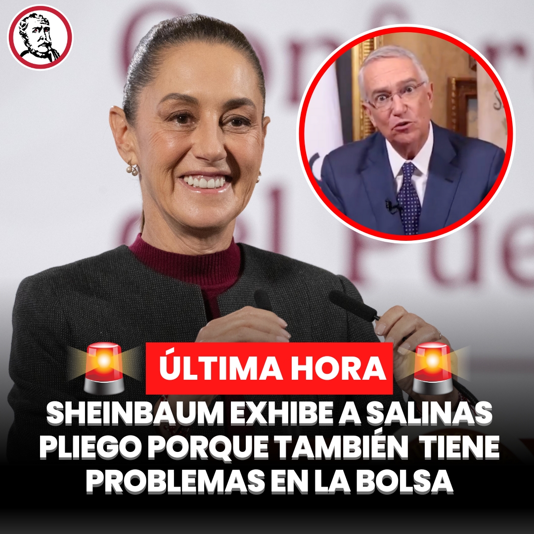 🚨#ÚLTIMAHORA | La Presidenta <a href="/Claudiashein/">Claudia Sheinbaum Pardo</a>  exhibió a Grupo Salinas, propiedad del deudor fiscal <a href="/RicardoBSalinas/">Don Ricardo Salinas Pliego</a>, porque no solo tiene problemas judiciales y con el fisco, sino que también la Bolsa Mexicana de Valores (BMV) le exige cuentas.

Durante su mañanera, Sheinbaum