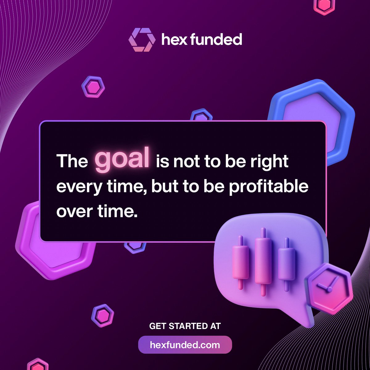 In trading… the goal is not to be right every time! The goal is to be profitable over time 📈

👉 hexfunded.com