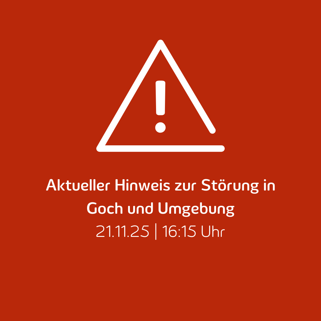 WestnetzGmbH's tweet photo. In #Goch und Umgebung gibt es aktuell eine Unterbrechung der #Stromversorgung. Unsere Kolleg*innen sind vor Ort und arbeiten mit Hochdruck an der Entstörung. Sobald uns weitere Informationen vorliegen, informieren wir hier. https://t.co/6NNbaXEfsb