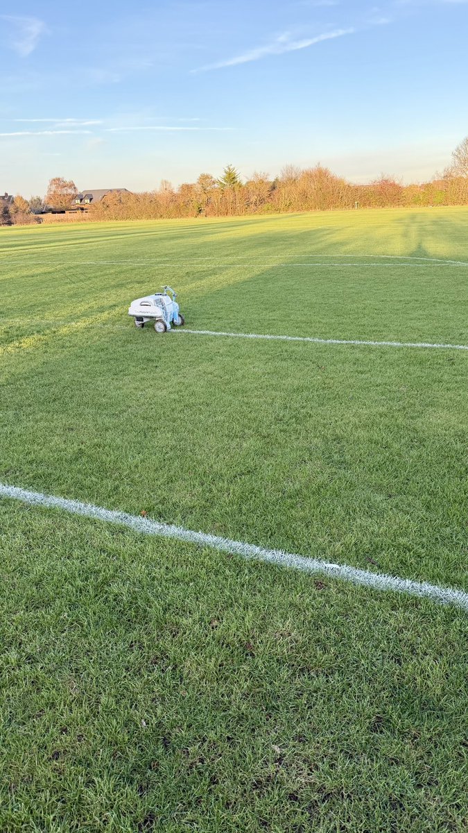 Getting ready for this weeks games , pitches all ok after the cold spell ⚽️