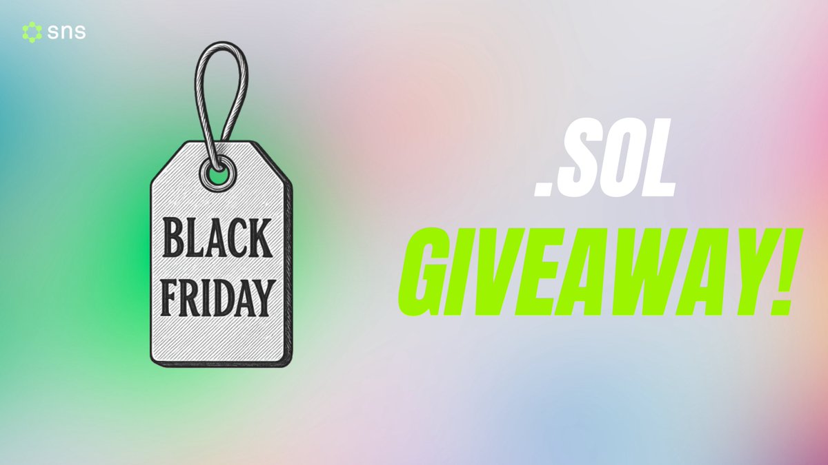 Black Friday might empty carts, but <a href="/sns/">sns.sol</a> is filling pockets instead.

Register a new .sol domain anytime between Nov 17–27 and drop it under the main post to enter the $500 prize pool giveaway. 

Three winners will be announced on Nov 28!