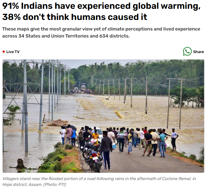 ClasslessCULE's tweet image. Indians ☕️☕️
Most Southies believe Climate change is due to human causation while Naarthies attribute these events to natural cycles