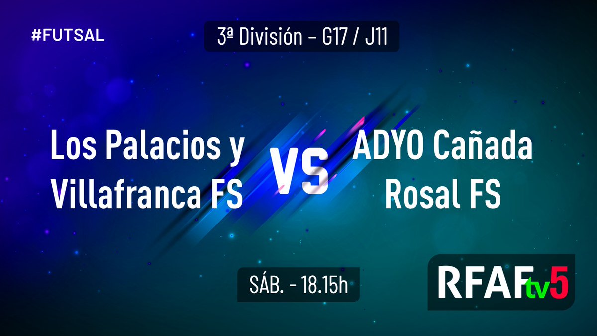 RFAF's tweet image. 👟🫨 El sábado vibra con 4️⃣ 𝗣𝗔𝗥𝗧𝗜𝗗𝗔𝗭𝗢𝗦 de #futsal

⚔️ @ACDGamarra 🆚@Vicarfs
⚔️ #LosPalaciosVillafrancaFS 🆚 @adyocanadarosal
⚔️ @bujalancefs 🆚 @CFS_Pinatar
⚔️ @CD_VDR_Futsal 🆚 @NazarenoDHFS
 
📺En directo en #RFAFtv 

💟 #FutsalRFAF