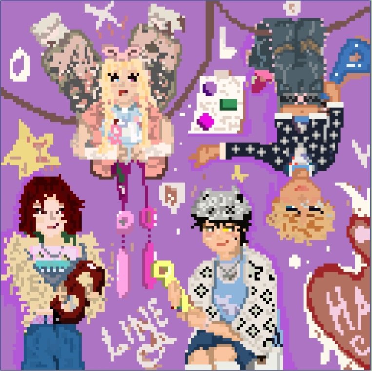 nyx1113104's tweet photo. First time trying pixel art but it was so funny and I think that fit so much the Biii:-p concept #XLOV #BIII #WUMUTI #RUI #HYUN #HARU https://t.co/VUVdEHAxRf