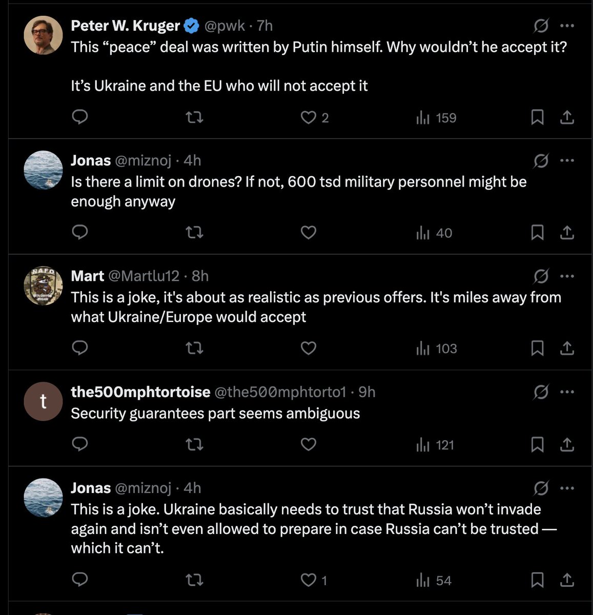 이 제안이 좋은지 어떻게 알았는지 아세요?
 글쎄요, 저는 이에 대해 오랫동안 생각해 왔지만, 또한 다음과 같은 생각도 했습니다.
 지거스는 "그건 웃기는 일이고 러시아에선 도저히 불가능한 일이에요"라고 말했습니다.