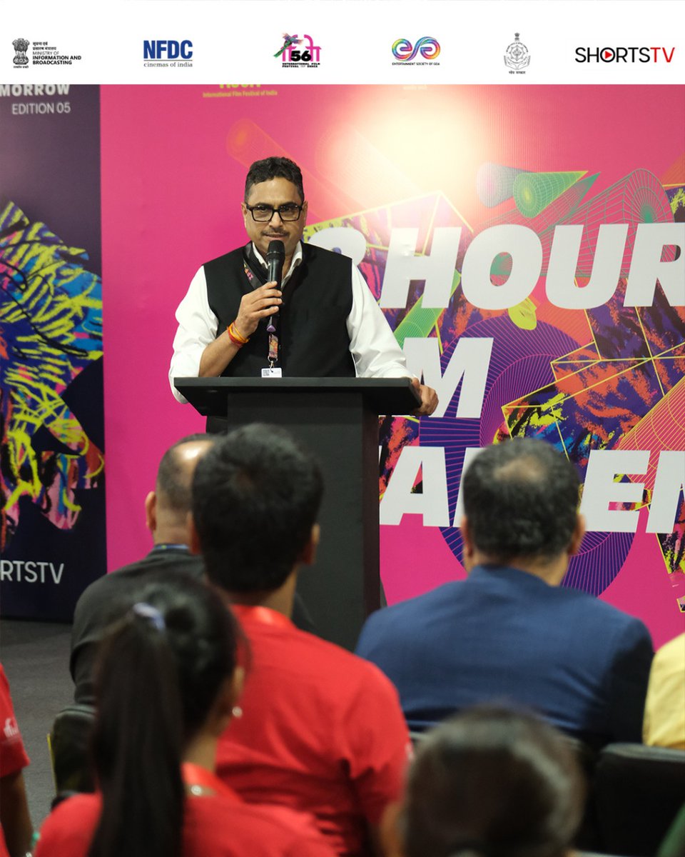 Hon’ble Dr. L. Murugan, Minister of State for Information &amp; Broadcasting and Parliamentary Affairs, visited the Creative Minds of Tomorrow pavilion today and officially kicked off the 48-Hour Film Challenge.