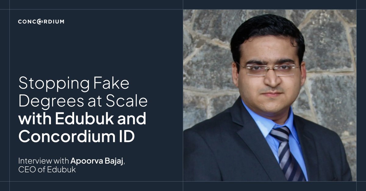 ConcordiumNet's tweet image. 🎓 Fake degrees have become a $7B problem in global education.

With legacy verification being slow, costly, and unscalable.

In our latest interview, @Apoorva_Edubuk, CEO of @edubuktrust, breaks down how Concordium powers their credential ecosystem, rebuilding trust at a global…