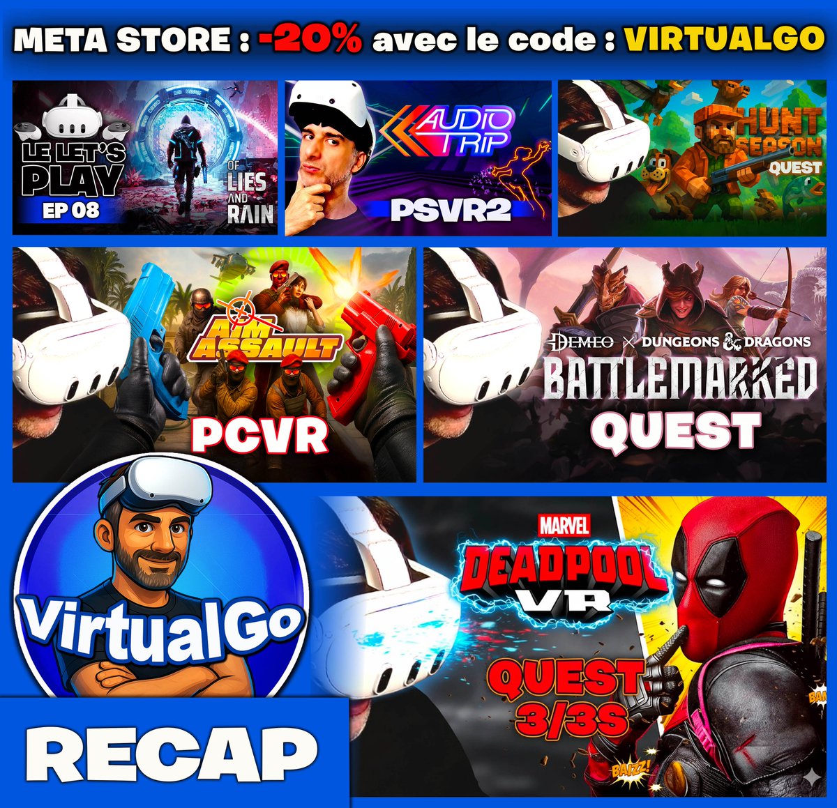 virtualgo34's tweet image. 📢   Bonjour à toutes Zetatousse ! 
🔴   Youtube et réseaux : linktr.ee/virtualgo
🔔   -20% sur le Meta Quest Store avec le code : VIRTUALGO
🙏   N&apos;hésite pas à T&apos;ABONNER et à PARTAGER
🌞   Bon Week-end

#VR #METAQUEST #PICO #PSVR2 #PCVR