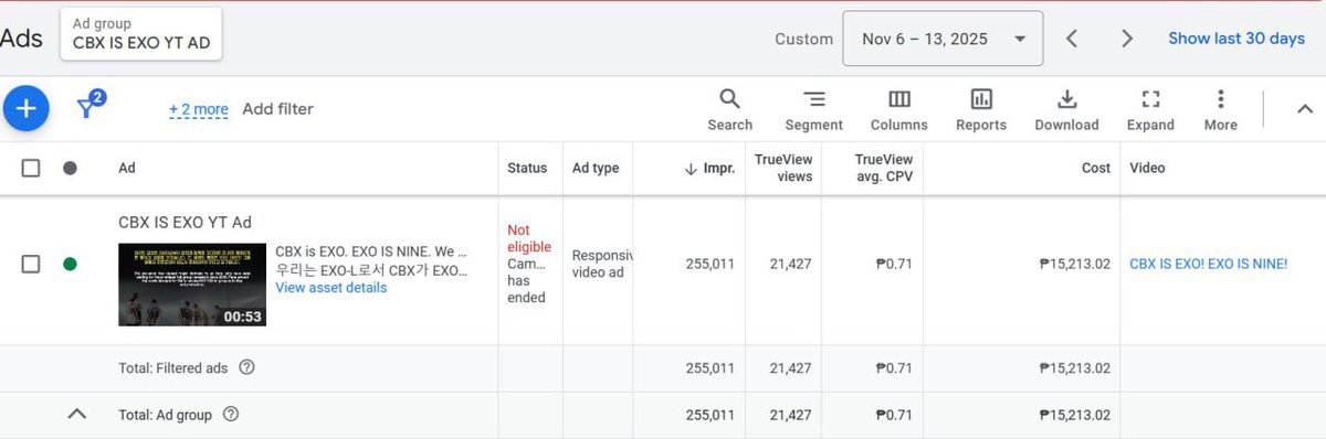 EXOBreakingNews's tweet image. Our CBX Ads Project: On YouTube  had 255k impression. While on Facebook it had 166k impressions🔥🔥

Ads were targeted to South Korean people &amp;amp; SM entertainment employees 💌💌 

#EXO @weareoneEXO @B_hundred_Hyun @XIUMIN_INB100 @CHEN_INB100 #EBN_Project #FriendBases