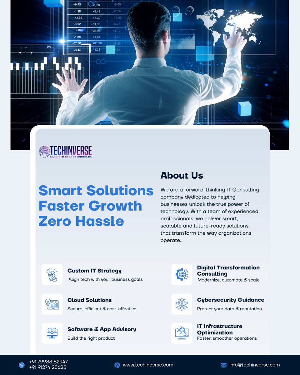 Tech_inverse's tweet image. ✨ Transform Your Business with Smart, Scalable IT Solutions!
From strategy to security — we power your digital growth with innovation that delivers real results. Let’s build the future of your business together! 🚀💡

🔗 Contact Us
📞 +91 79083 82947 | +91 91274 25625