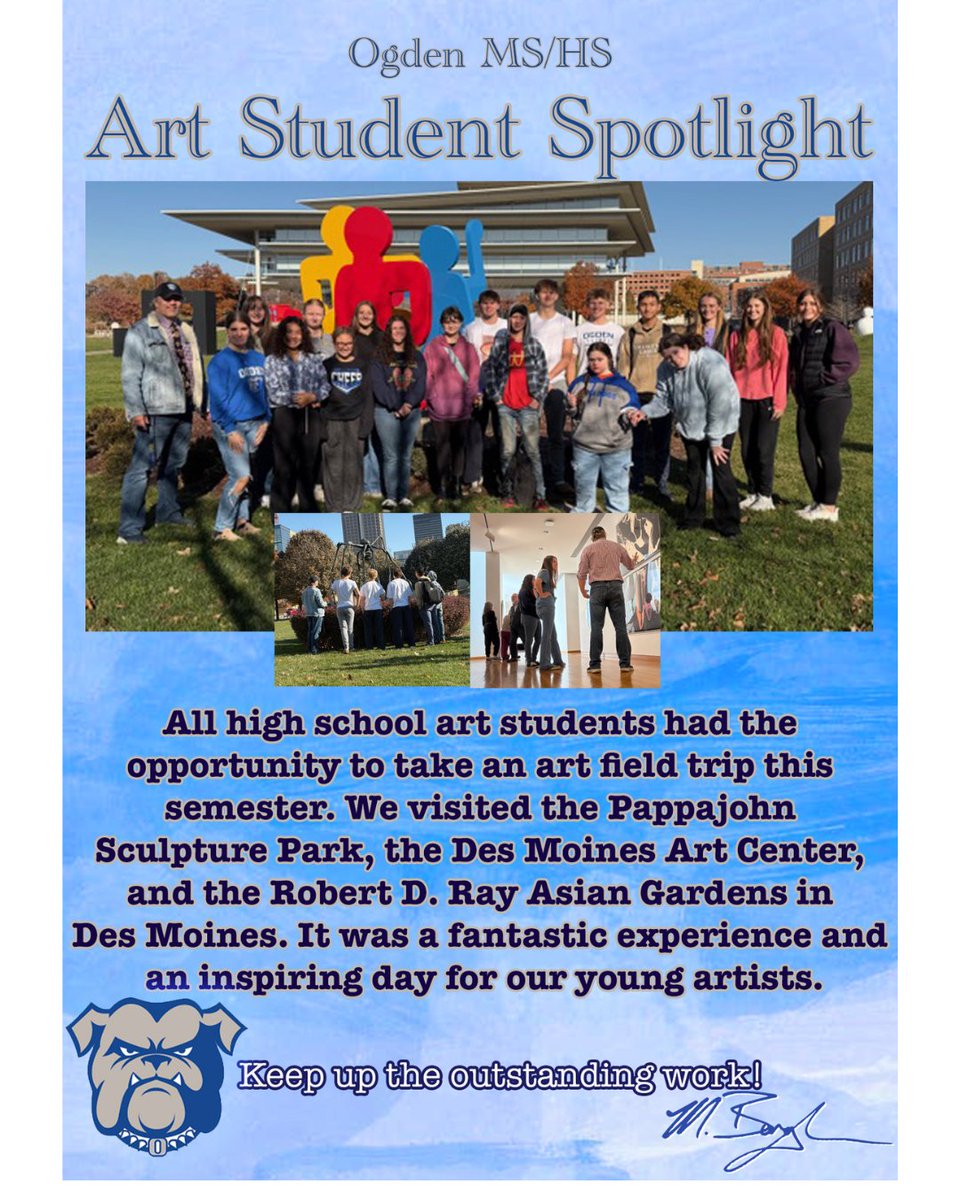 🎨✨ Ogden MS/HS Art Student Spotlight! ✨🎨
Our Bulldog artists are showing off BIG talent and creativity! 💥 From bold colors to inspiring designs, their work is nothing short of amazing. 🌟🐾. 

#OgdenPride #BulldogArtists #StudentSpotlight