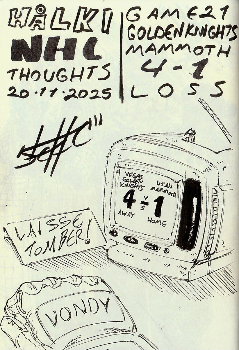 Hålki NHL Thoughts, Game 21, Golden Knights v Mammoth ✌️