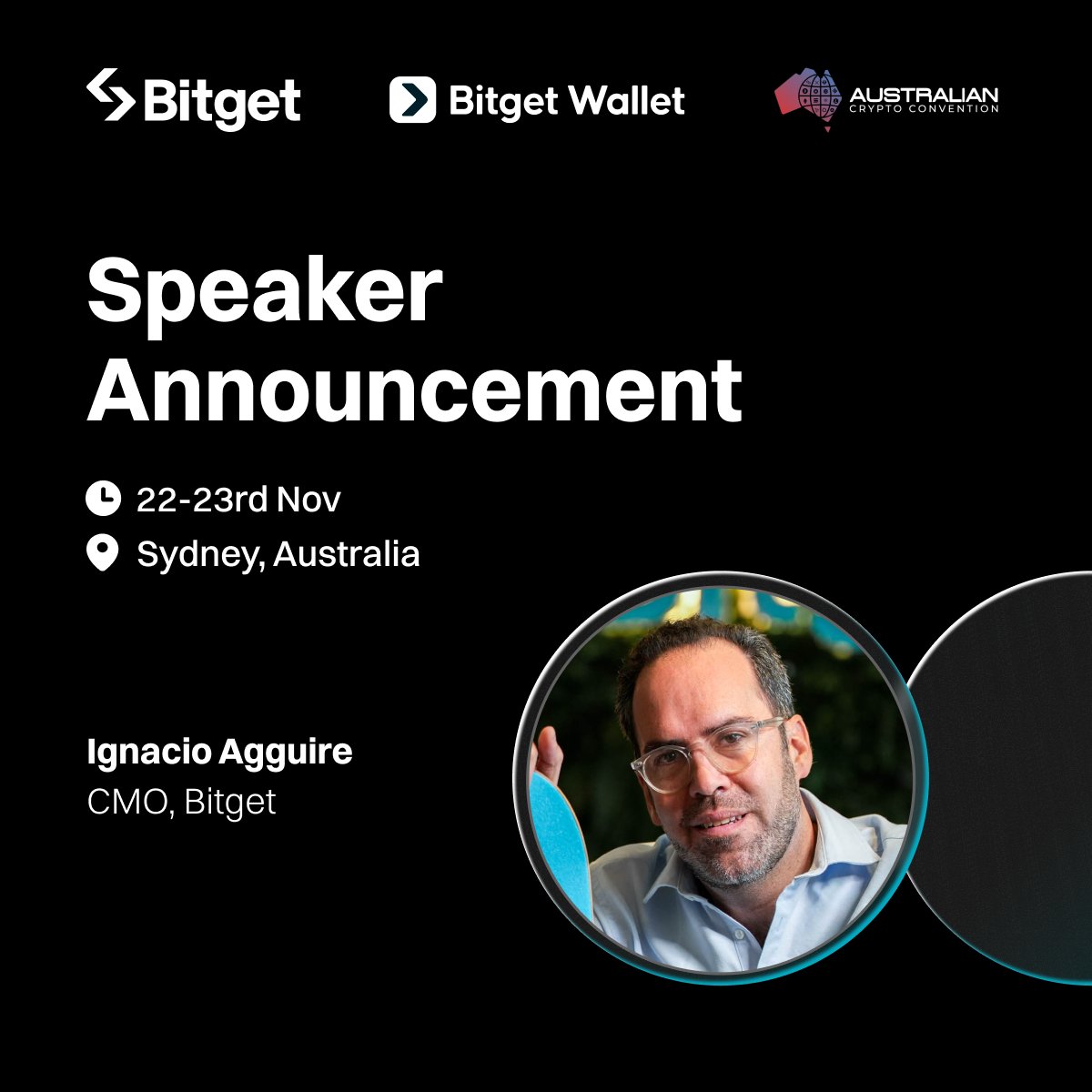 bitget's tweet image. Sydney, ready for lift-off? 🇦🇺⚡

Our CMO @ignaciobitget is taking the stage @AusCryptoCon for Bitget and @BitgetWallet — sharp insights, real talk, unmatched energy.

If you’re in town, don’t miss it. 💙🌐

#EventWithBitget