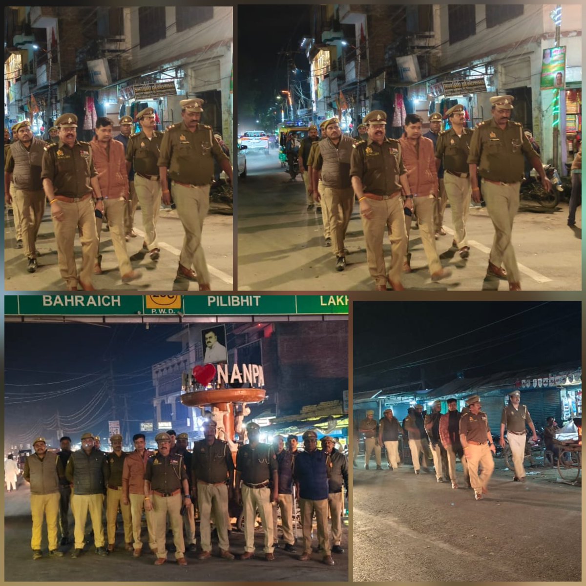 bahraichpolice's tweet image. जनपद में अपराध-नियंत्रण व आमजन में सुरक्षा की भावना जागृत करने के दृष्टिगत #SPBahraich के निर्देशन में थाना को० नानपारा पुलिस द्वारा भीड़-भाड़ वाले स्थानों तथा मिश्रित आबादी वाले संवेदनशील क्षेत्रों में किया गया पैदल गश्त।    
#UPPolice