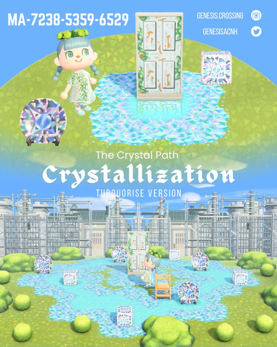 GenesisACNH's tweet image. NEW crystal path for Tojimari, a Suzume X Crystal World themed island!
When memories and traumas are crystallised…

The minimum requirement for the path is 9+4 design slots.

#ACNH #AnimalCrossing #AnimalCrossingDesigns
#マイデザイン #マイデザイン配布
#あつ森マイデ