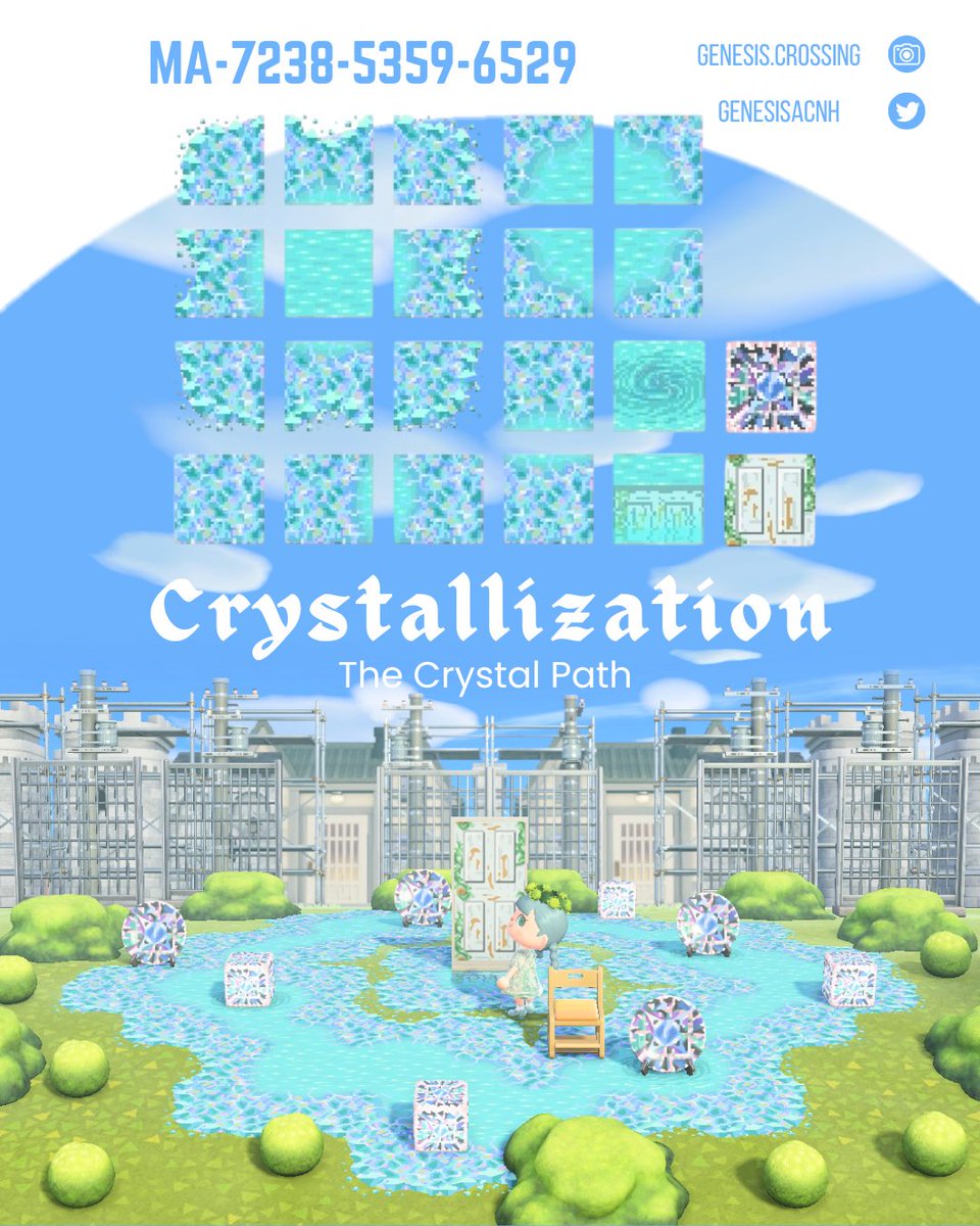 GenesisACNH's tweet image. NEW crystal path for Tojimari, a Suzume X Crystal World themed island!
When memories and traumas are crystallised…

The minimum requirement for the path is 9+4 design slots.

#ACNH #AnimalCrossing #AnimalCrossingDesigns
#マイデザイン #マイデザイン配布
#あつ森マイデ