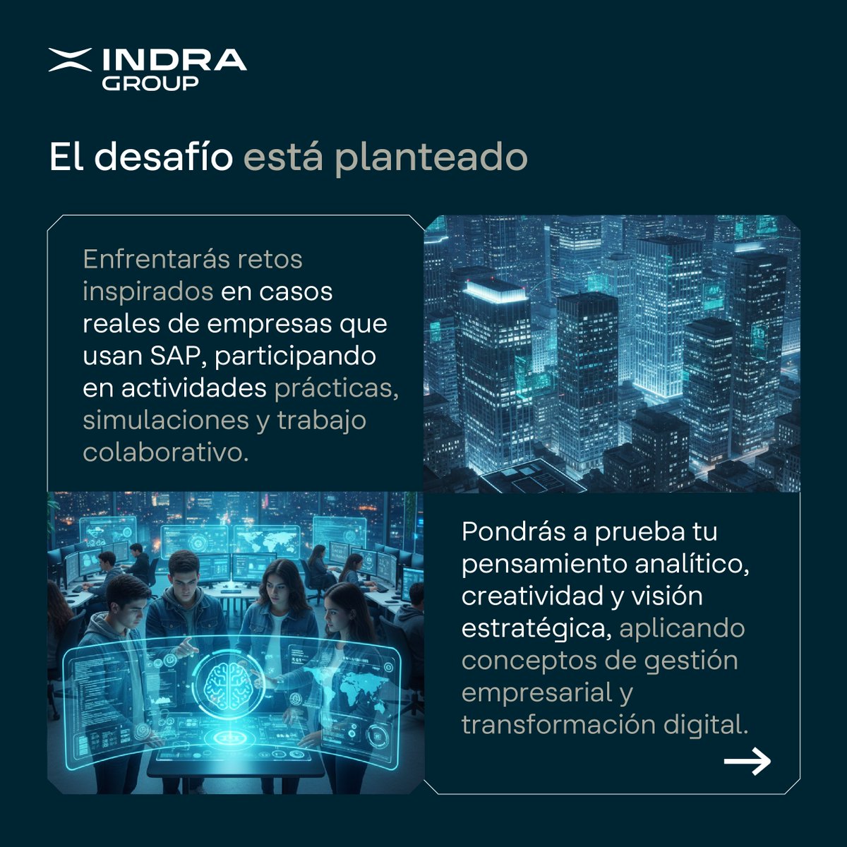 IndraenColombia's tweet image. Hack4SAP: Convierte tu pasión por la tecnología y los procesos de negocio en una carrera como consultor SAP, proyectando tu futuro a nivel Latam y global.