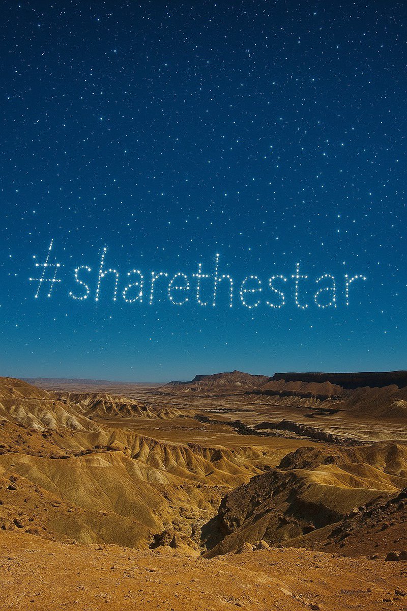 🐪 Shabbat Shalom from the Negev Desert.

Under the desert sky, the Negev is calm and bright with stars. It reminds us to slow down, breathe and find peace. ✨

Wishing everyone a peaceful Shabbat and restful weekend. 🙏

Remember to  #sharethestar wherever you are!