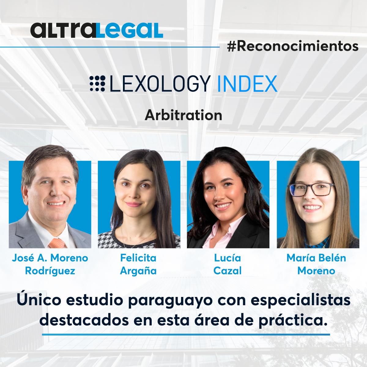 AltraLegal's tweet photo. Altra Legal mantiene su liderazgo en arbitraje: somos el único estudio paraguayo con profesionales reconocidos en Lexology Index en esta área 🏆.

💡 El directorio destaca el trabajo de José A. Moreno R. y Felicita Argaña, Lucía Cazal y M. Belén Moreno.

#Arbitration https://t.co/KguWIuPzQV